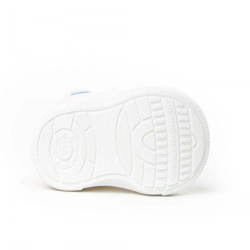 Made in Spain White Canvas EU25-EU30 Sneakers velcro closure non Slip Rubber